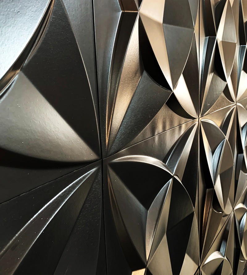 Placa Preta Decorativa Dakar 3D Alto Relevo