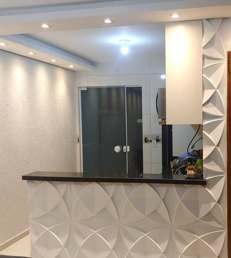 Placa Branca Decorativa Dakar 3D Alto Relevo