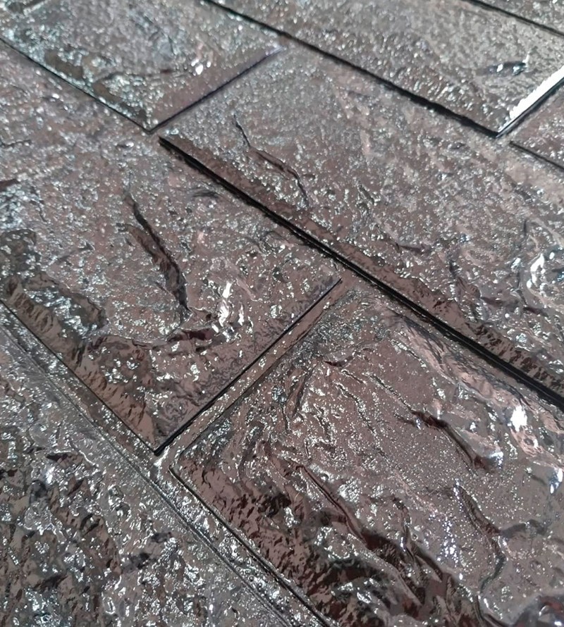 Painel 3D Tijolo Preto Auto Adesivo 35x38cm