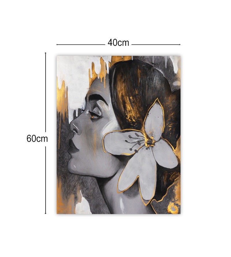 Quadro Decorativo em Tela Mulher Flor Abstrato