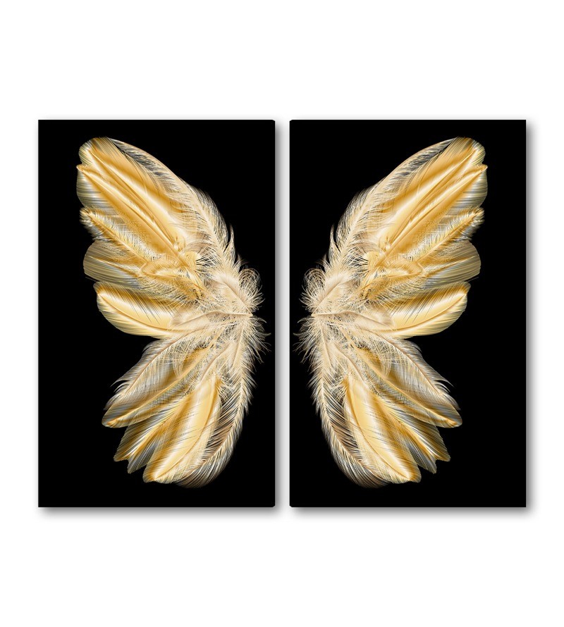 Quadro Tela Dupla Asas de Anjo Decorativa