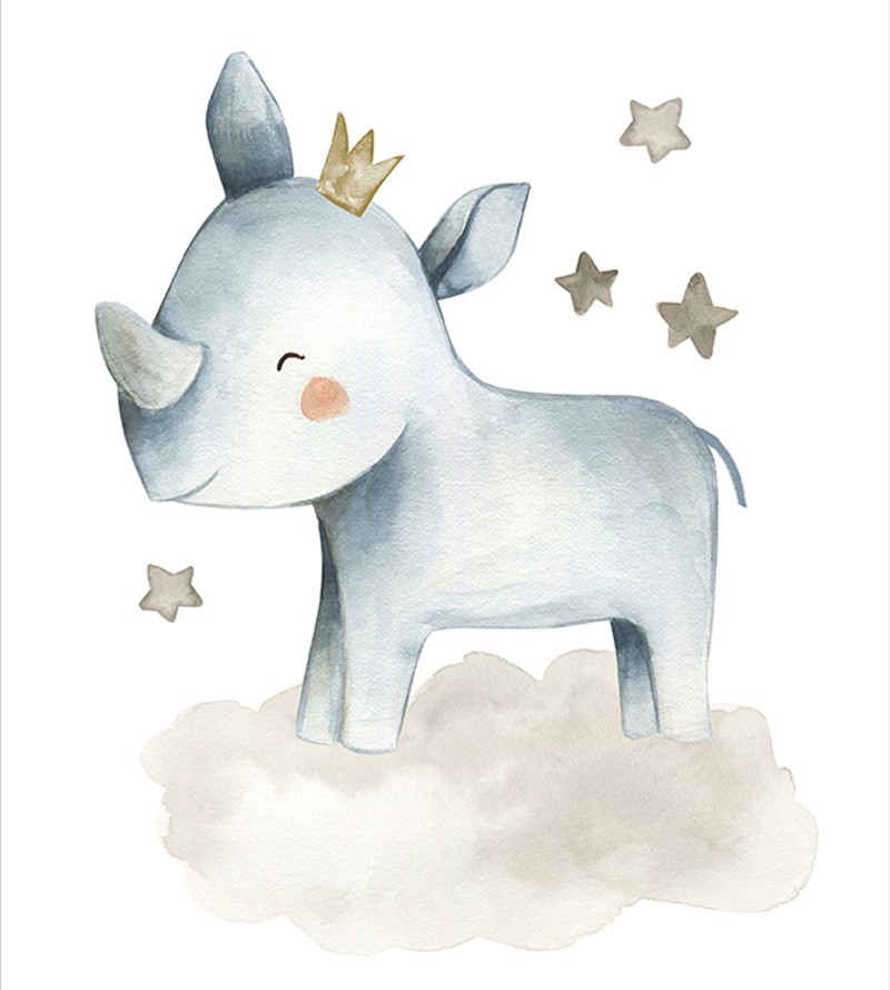 Kit com 4 Quadros Decorativo Safari Baby Aquarela