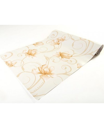 Papel De Parede Floral Ramalhete Bege e Marrom