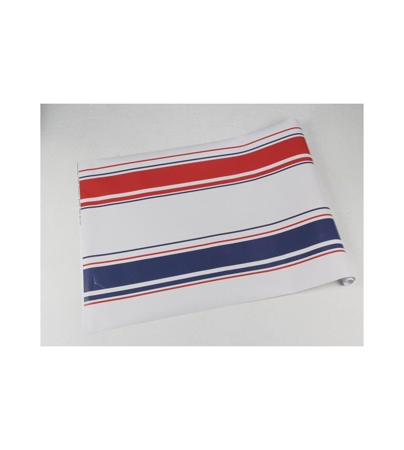 Papel de parede listrado azul, branco e vermelho