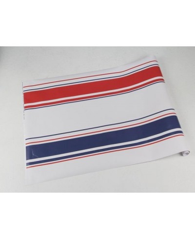 Papel de parede listrado azul, branco e vermelho