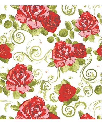 Papel de parede floral, com flores vermelhas e tons de rosa - Floral 45