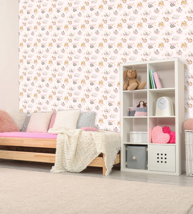 Papel de Parede Infantil com Animais Baby Aquarela