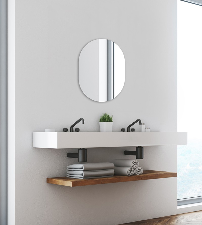 Espelho Oval Lapidado Decorativo Moderno