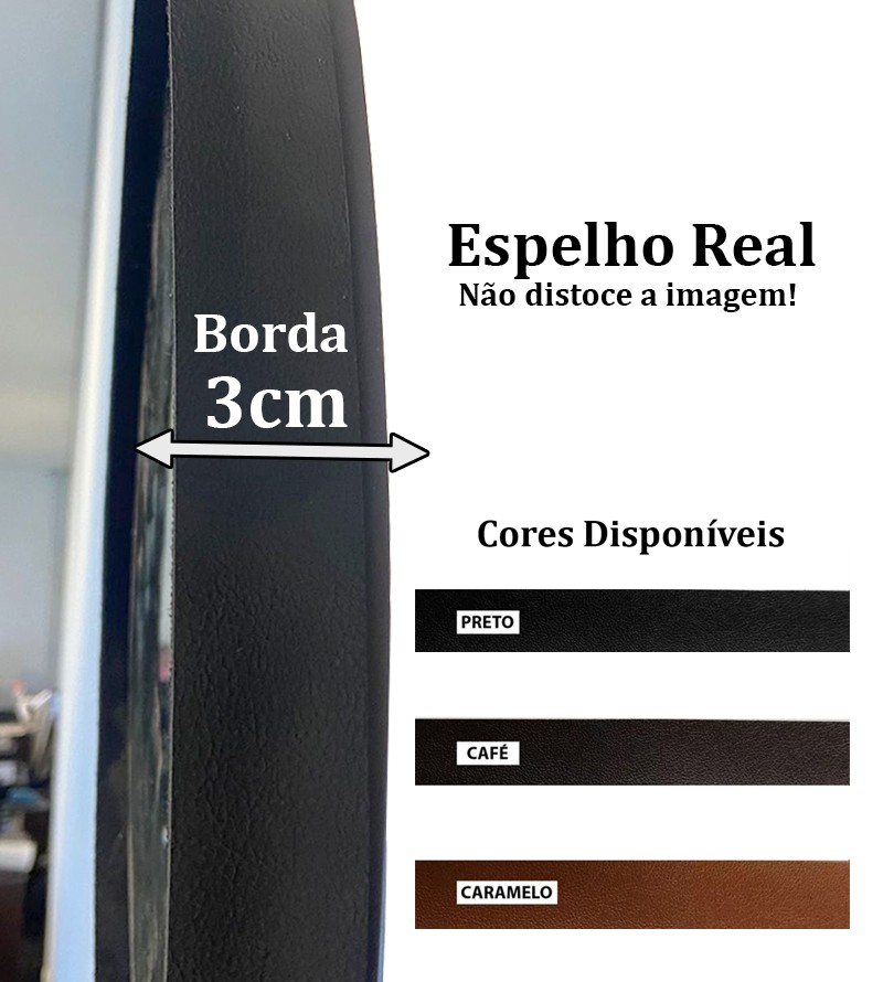 Kit 3 Espelhos Orgânico Decorativo com Borda em...