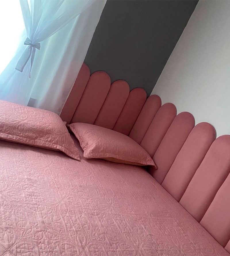 Cabeceira Veludo Modular Nuvem Estofada para Cama