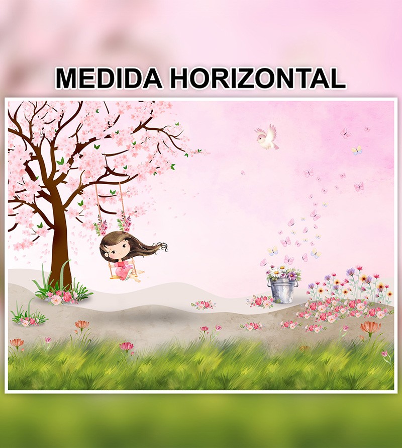 Papel de Parede Foto Mural Infantil Menina em...