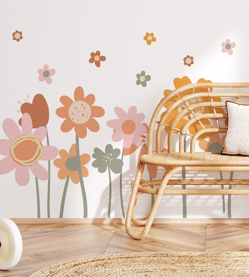 Adesivos de Parede Boho Floral Infantil para...