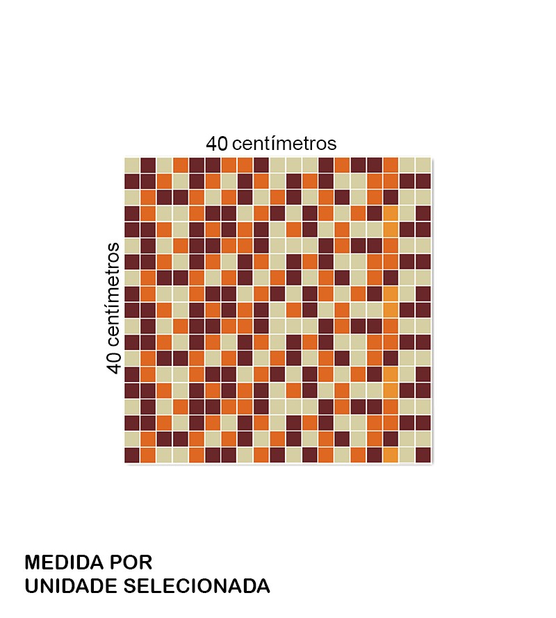 Adesivo Azulejo Pastilhas Em Tons de laranja,...