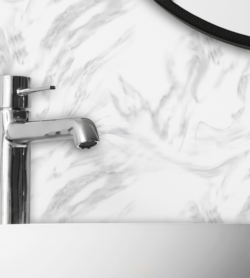 Papel de Parede Adesivo Mármore Carrara Branco