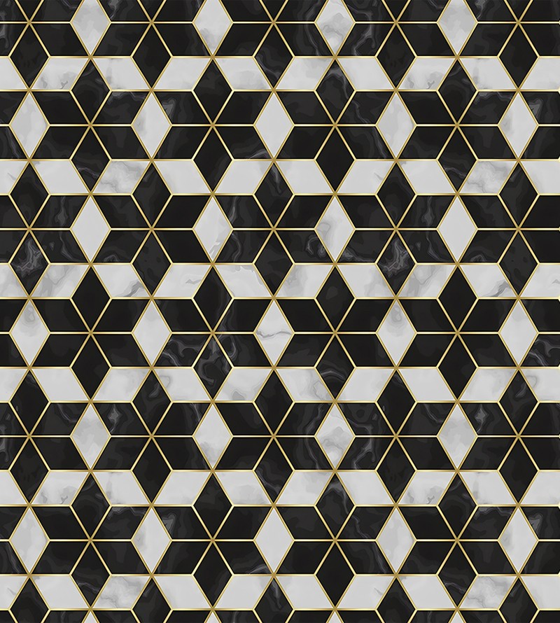 Papel de Parede Adesivo Mármore Hexágonos