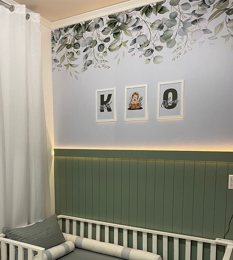 Papel de Parede Foto Mural Aquarela Folhagens...