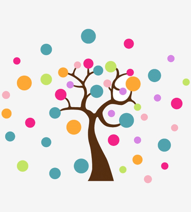 Adesivo de Parede Autocolante Árvore com Bolas...