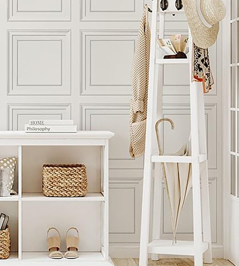 Papel de Parede Autocolante Geométrico 3D Boiserie