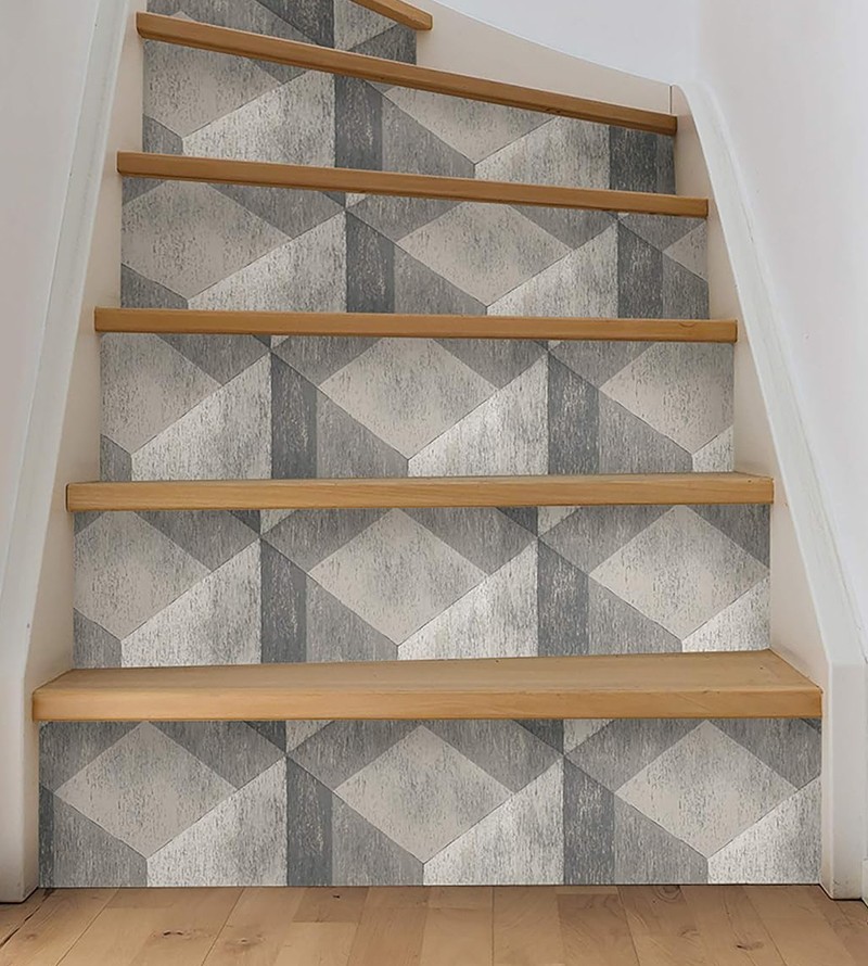 Papel de Parede Autocolante Geométrico 3D Moderno