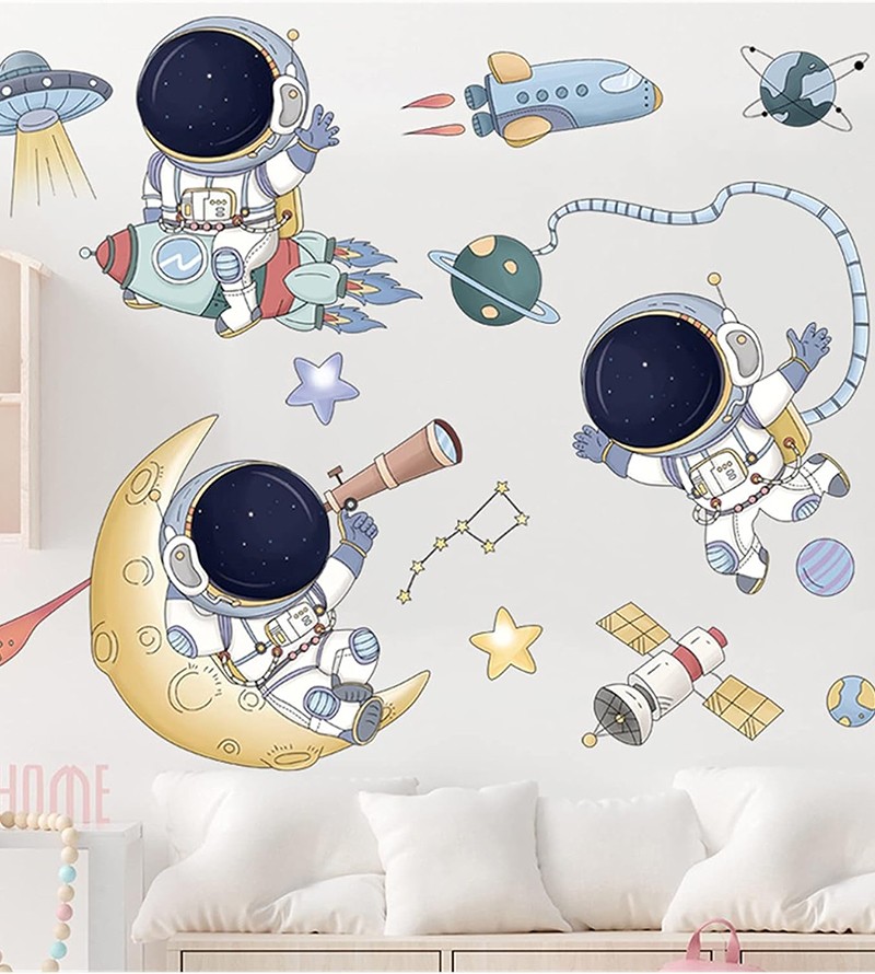 Adesivo De Parede Decorativo Infantil Astronautas