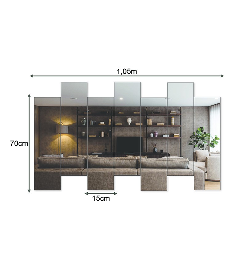 Espelho Decorativo Berlim 3D Painel Vertical...