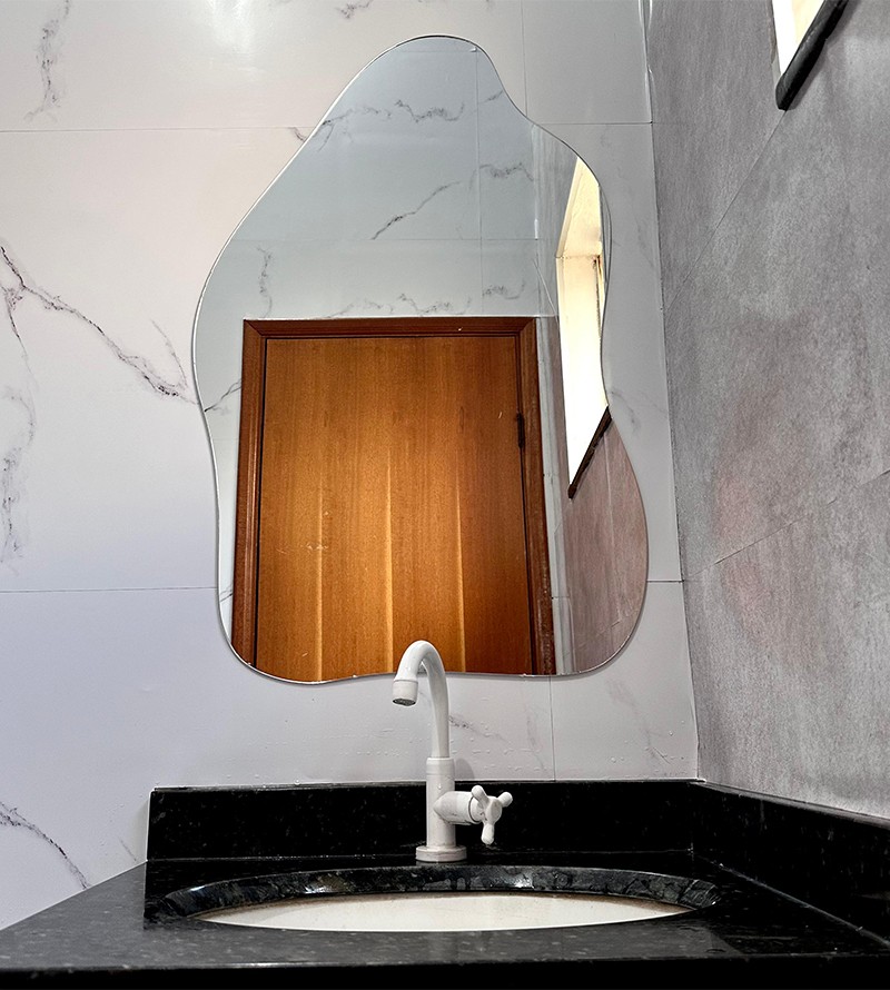 Espelho Orgânico Luxo Decorativo Vidro Sala...