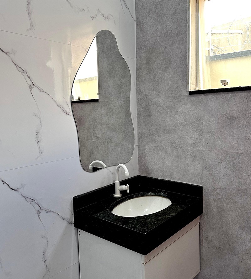 Espelho Orgânico Luxo Decorativo Vidro Sala...