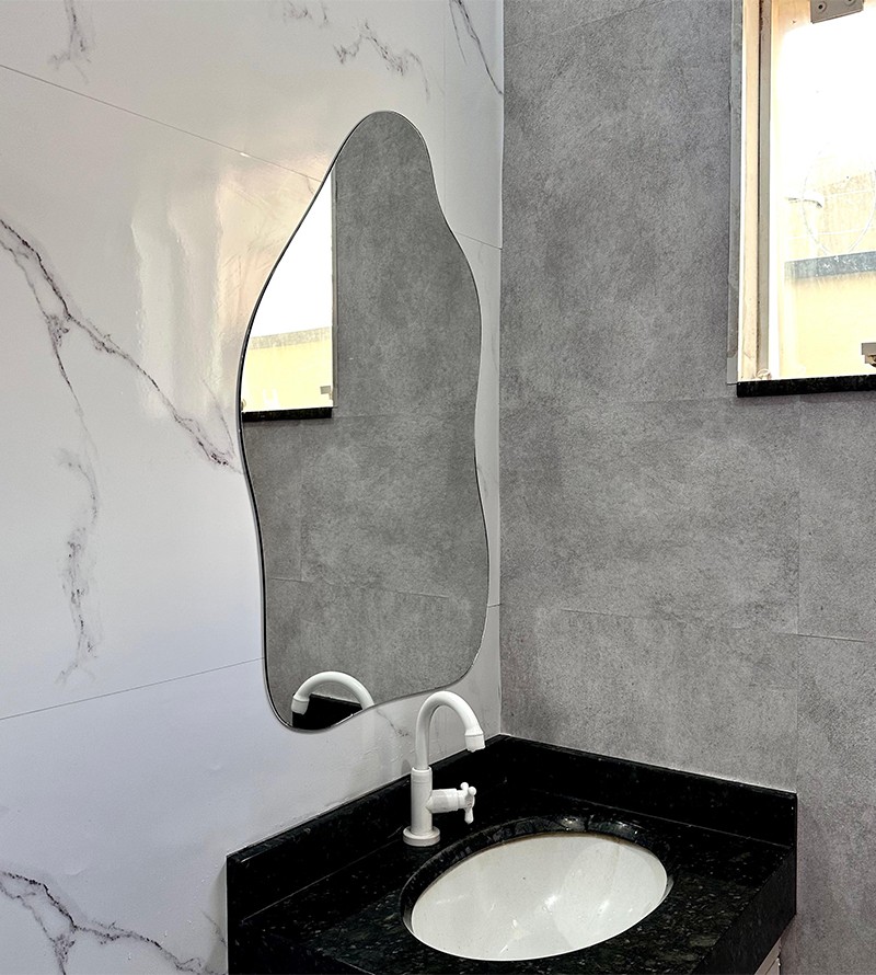 Espelho Orgânico Luxo Decorativo Vidro Sala...