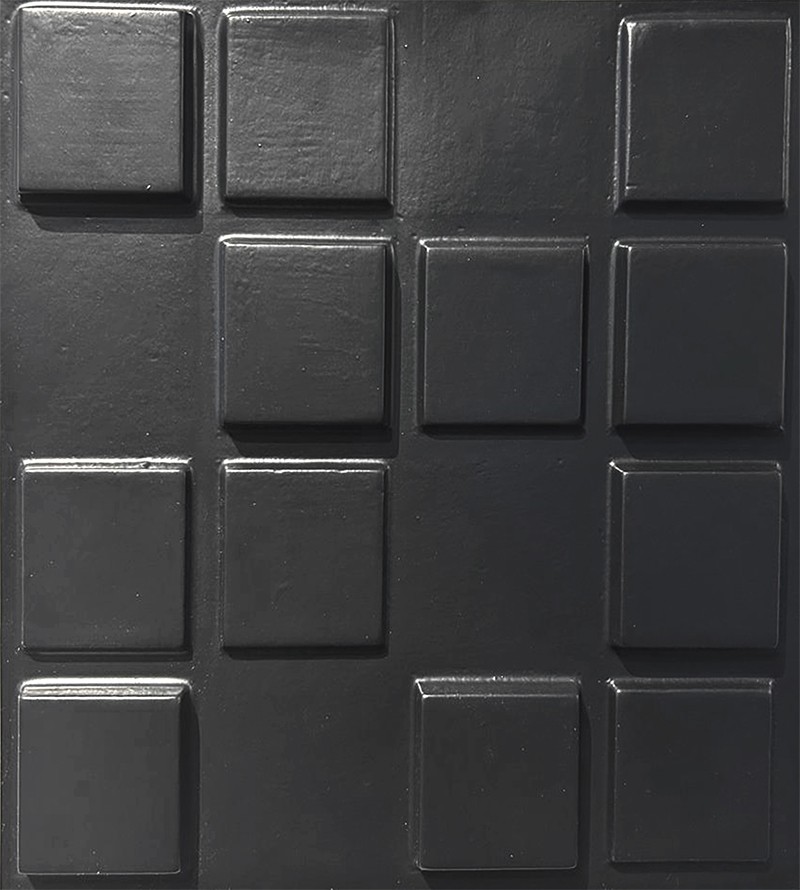 Placa Decorativa Pixels Preta 25x25cm 3D...