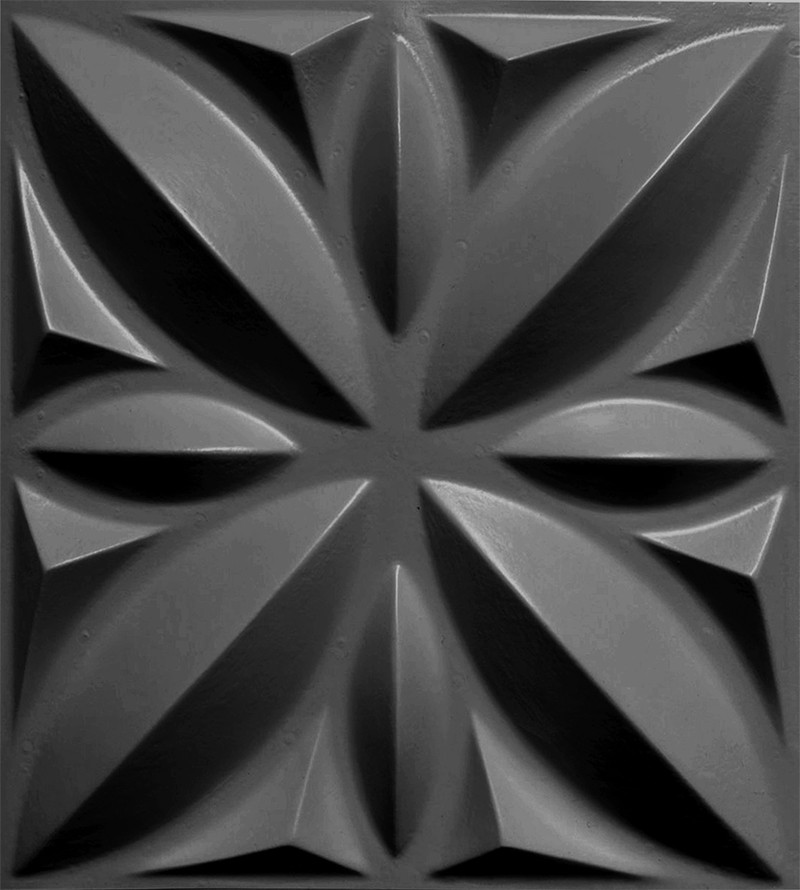 Placa Decorativa Lotus Preta 25x25cm 3D...