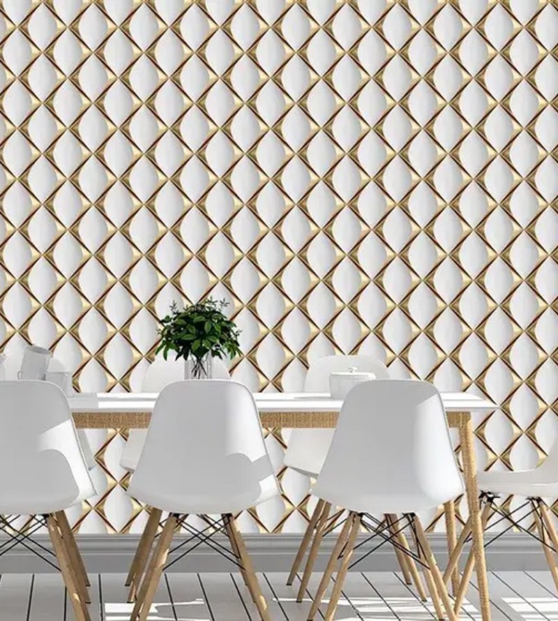 Papel de Parede Losango Branco 3D