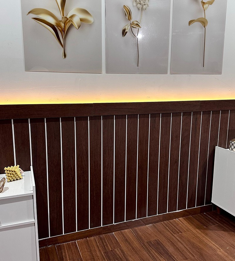 Ripas de Shiplap MDF Imbuia Premium Decorativa