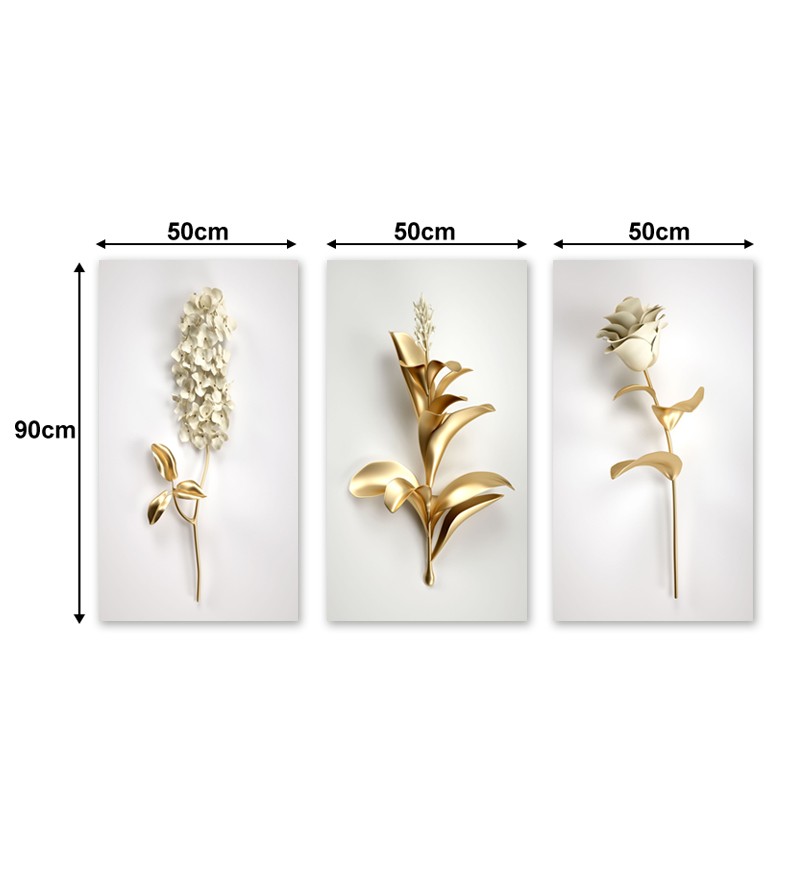 Kit Quadro Decorativo em Acrílico Ramo De Flor...