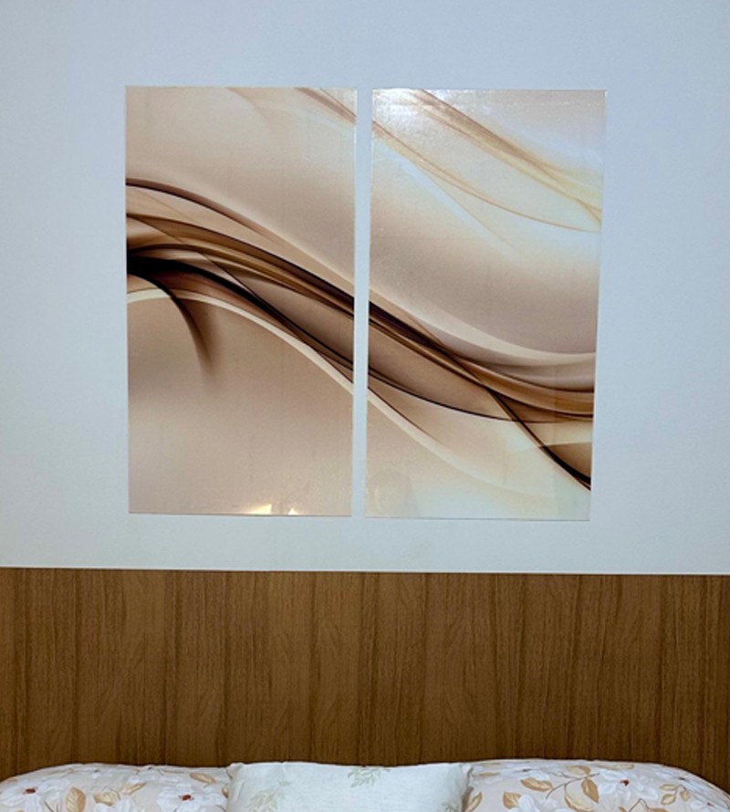 Kit 2 Quadros Decorativo em Acrílico Abstrato...