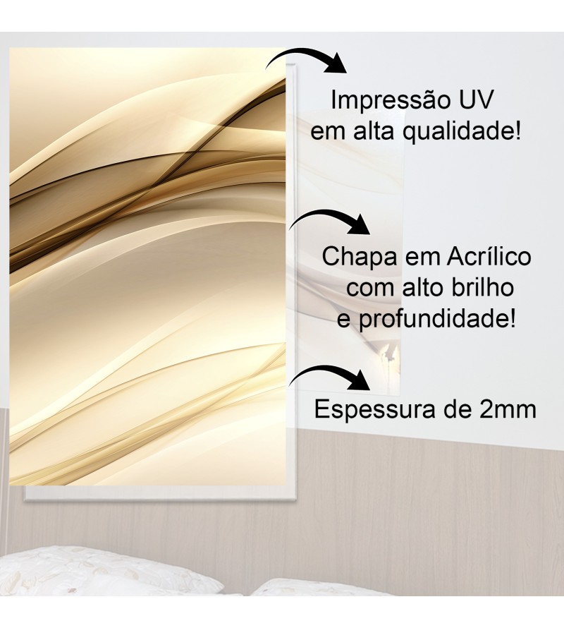 Kit 2 Quadros Decorativo em Acrílico Abstrato...