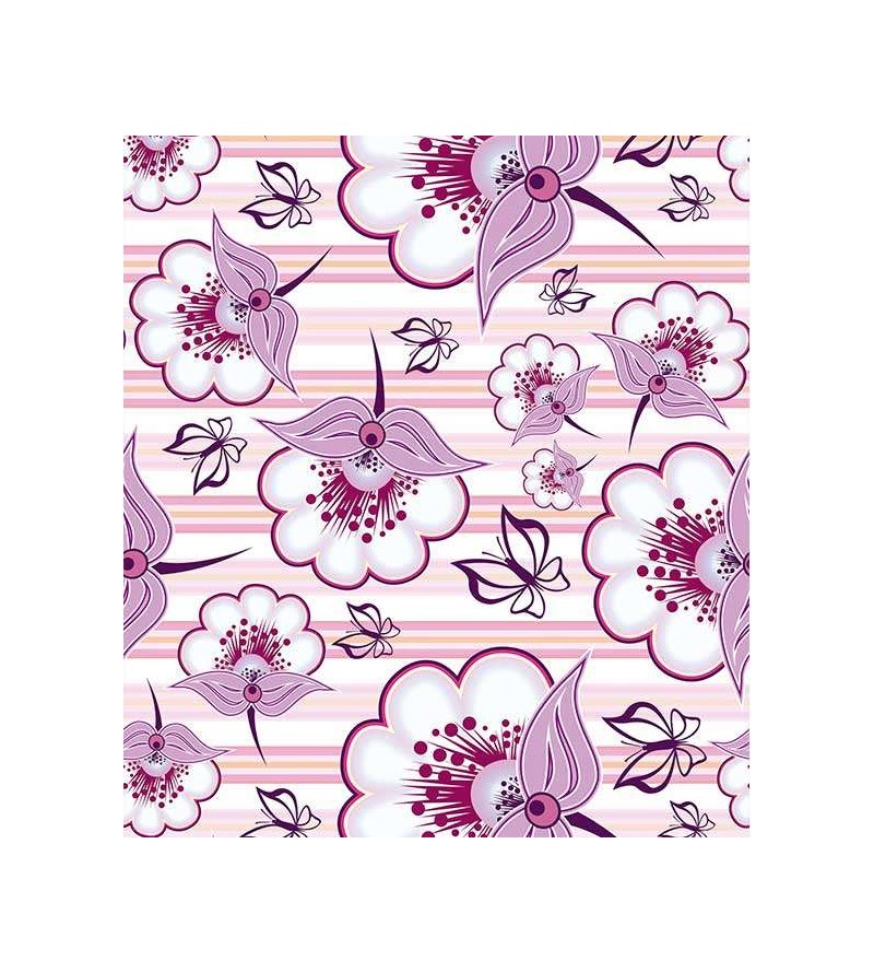 Papel de parede em tons das cores rosa, roxo, vinho e branco - Floral 89