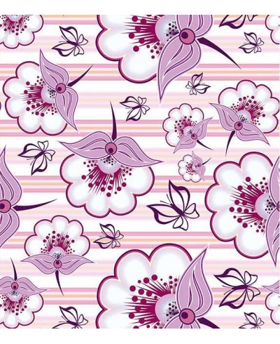 Papel de parede em tons das cores rosa, roxo, vinho e branco - Floral 89