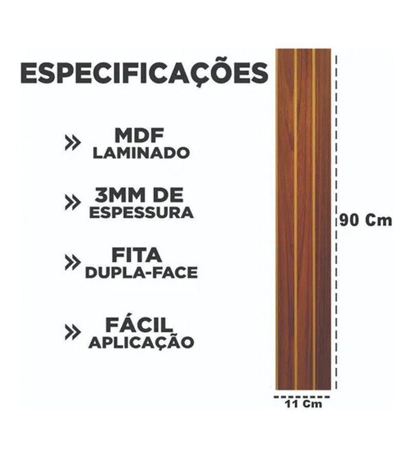 Placa Autocolante Revestimento De Parede Ripado...