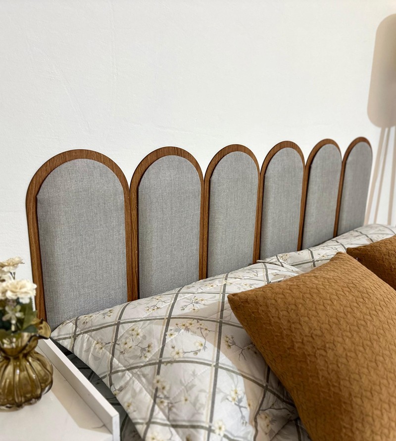 Cabeceira Aura Estofada Flutuante Modular com...