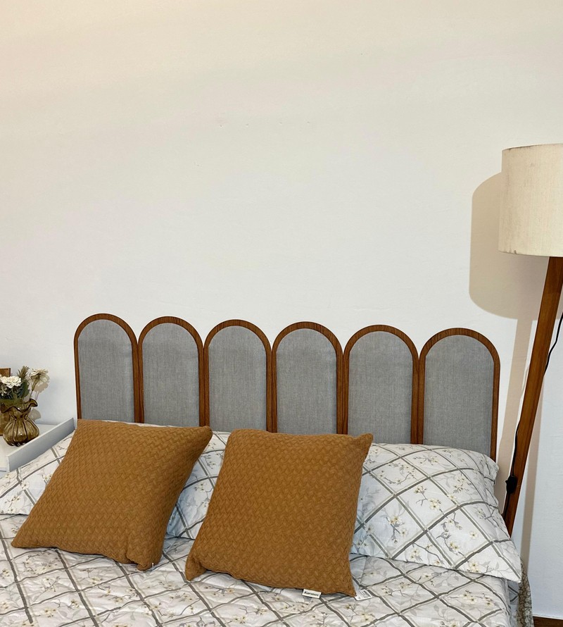 Cabeceira Aura Estofada Flutuante Modular com...
