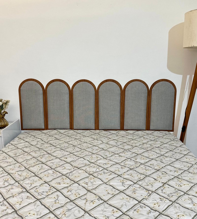 Cabeceira Aura Estofada Flutuante Modular com...