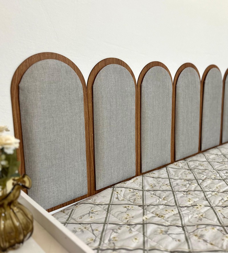 Cabeceira Aura Estofada Flutuante Modular com...