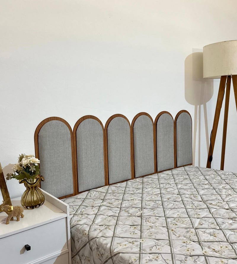 Cabeceira Aura Estofada Flutuante Modular com...