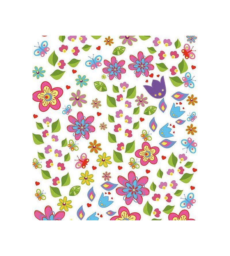 Papel de parede em tons de rosa, amarelo, azul, verde, vermelho e marrom - Infantil 96