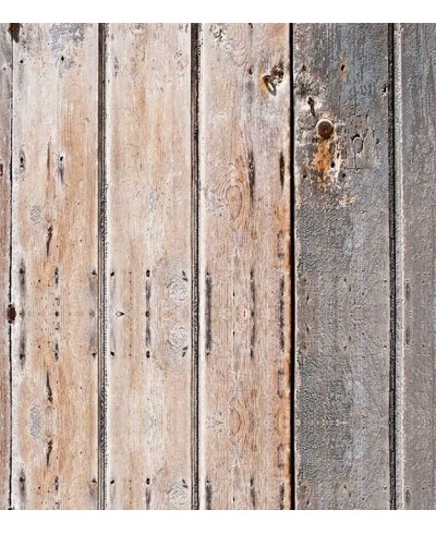 Papel de parede estilo tábuas de demolição em tons bege e cinza - Madeira 161