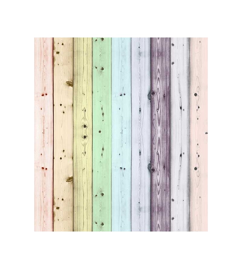 Papel de parede estilo tábuas de demolição coloridas - Madeira 169