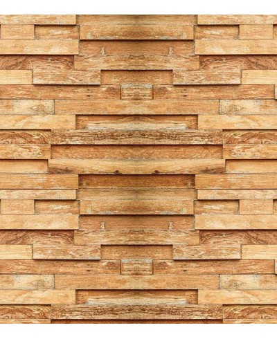 Papel de parede estilo mosaico com madeira de demolição em tons bege e marrom - Madeira 170