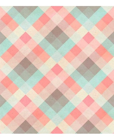 Papel de Parede Infantil xadrez em várias cores claras - Kids 15