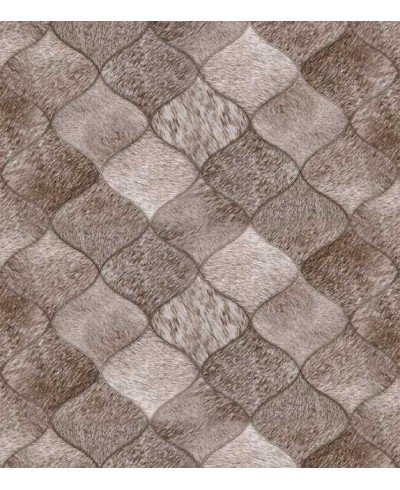 Papel de parede couro em formas geométricas com tons marrons e cinza - Couro 02