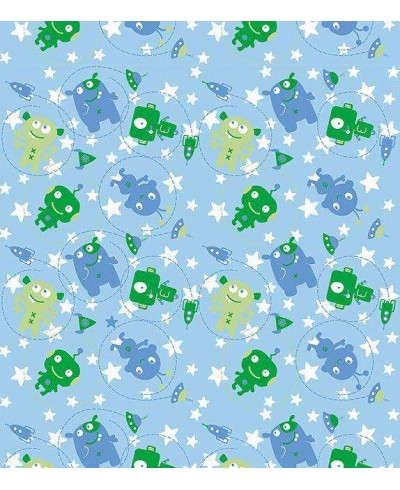 Papel de parede infantil azul com detalhes em verde e branco - Infantil 150